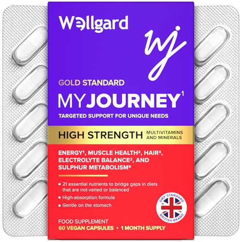 Wellgard My Journey MJ Multivitamin for Energy Muscles Hair Electrolyte Balance and Sulphur Metabolism 60 Capsules
