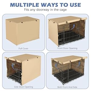 Dog-Crate-Cover-Double-Door-Waterproof-Pet-Kennel-Cover-Durable-600D-Polyester-Protective-Cage-Cover-for-2430364248-Inch-Dog-Crate-Beige - Cucciolini Doodles   Dog-Crate-Cover-Double-Door-Waterproof-Pet-Kennel-Cover-Durable-600D-Polyester-Protective-Cage-Cover-for-2430364248-Inch-Dog-Crate-Beige