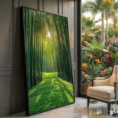 Tableau sur toile scène de forêt paisible art mural 60x105
