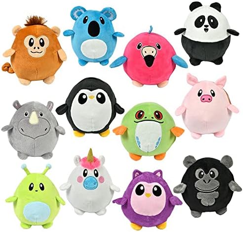 Forest & Twelfth Set of 12 Eggamals Plush Animal Toys, 5” Stuffed Sensory Toys for 0+ Months, Newborns & Infants, Ideal as Stocking Stuffers, Party Favors, Classroom Rewards