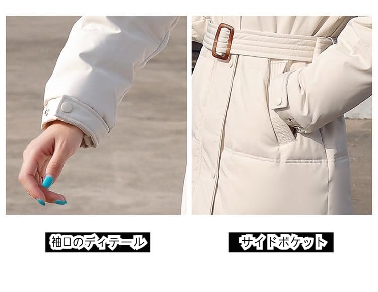 Amazon.co.jp: ダウンコート ダウン90% フレディース ロング フード  