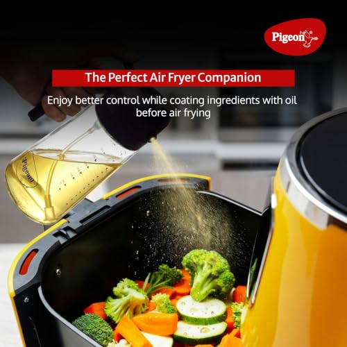 Image of Pigeon Plastic Oil Sprayer and Dispenser Bottle, 450 ml Capacity, 2-in-1 Design - Black