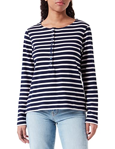 Armor Lux Marinière Col Tunisien Manches Longues Sweater, KCT Seal/Etamine, XL Femme