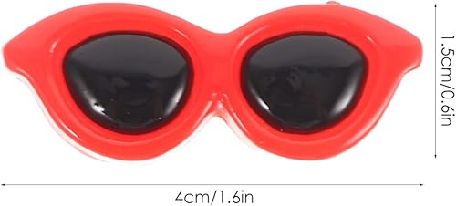 Miniatura 5 de Decoración de mesa de comedor, 50 piezas novedosas de dijes de espalda plana, mini lentes de sol de resina, bonitos adornos de cuentas para