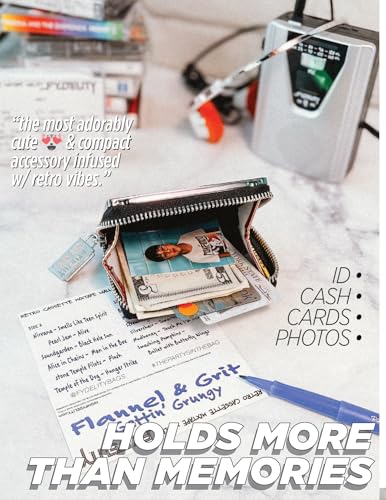 Cassette Tape Wallet Fun Wallets for Women | 80s Retro Cassette Wallet | Funky Wallet 4 Gen-X Gift | Use: Compact Credit Card Holder, Funny Wallet, Novelty Wallet, Kawaii Wallet | Rainbow3