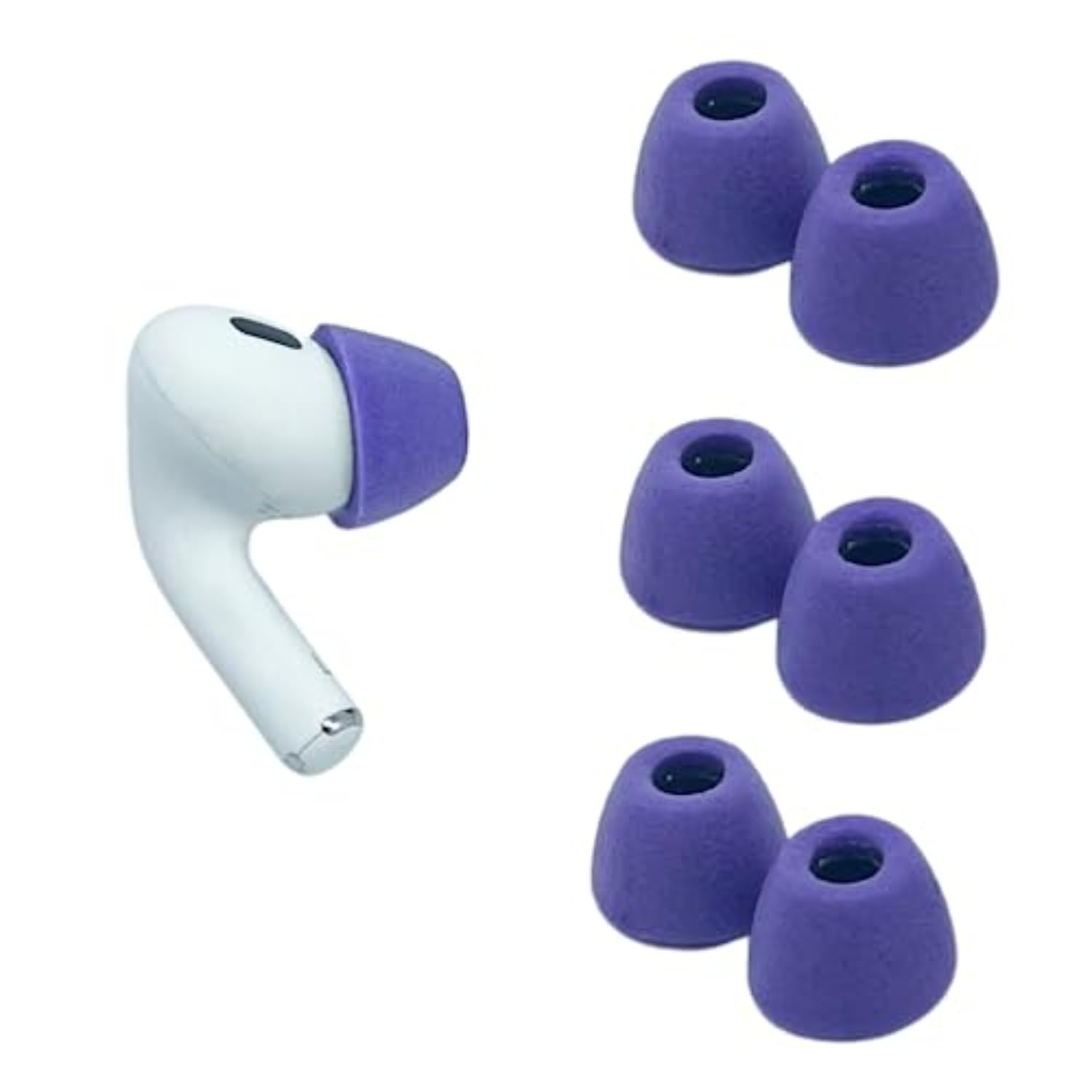 Comply Memory Foam Replacement Earbud Tips for Apple AirPods Pro 1 & 2 | Ultimate Comfort, Secure Fit, Superior Noise Isolation | Anti Slip, Prevent from Falling Out | Purple (S/M/L) (3 Pairs)