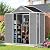 NicBex 6×5 Resin Outdoor Storage Shed with Floor & Window– All-Weather Lockable Small Tool Shed, Outdoor PP Plastic Garden Sheds & Outdoor Storage for Garden, Patio & Backyard – Light Gray