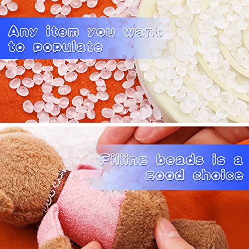 Hssugi 450G/15.9Oz Plastic Pellets For Filling， Poly Stuffed Beads, Toy Stuffed Beads, Transparent Weight Filled Beads For Filling Cloth Art Diy, Stuffing Beads Stuffed Animal Toys Beanbag Crafts #TOP4