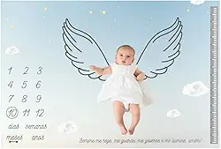 Lençol Painel Cenário Fotos Marcador MDF Mesversário Anjinho