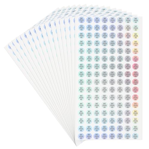 Autocollants QC Pass 02 PATIKIL 1 cm étiquettes rondes de contrôle qualité laser