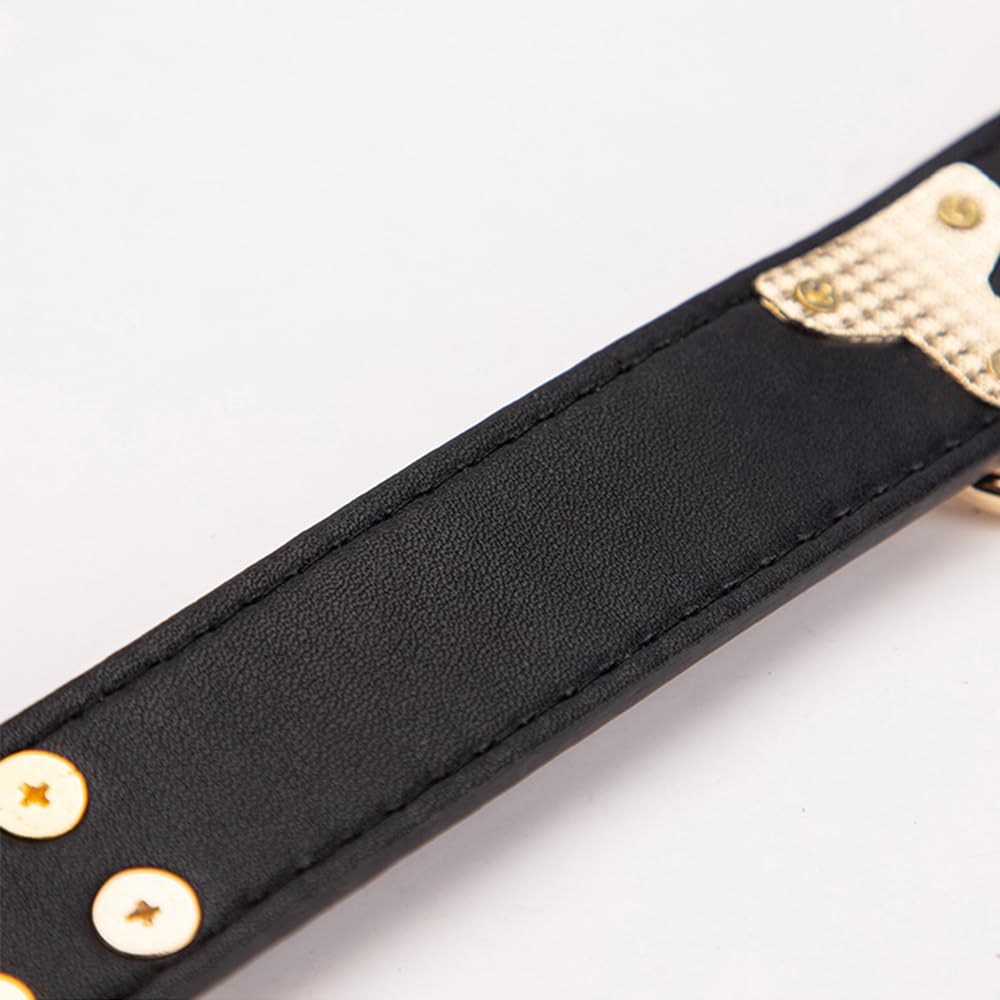 Giocattolo di coppia in pelle, cinturino regolabile con catena dorata, polsino con gancio, accessorio per gioco di ruolo, nero