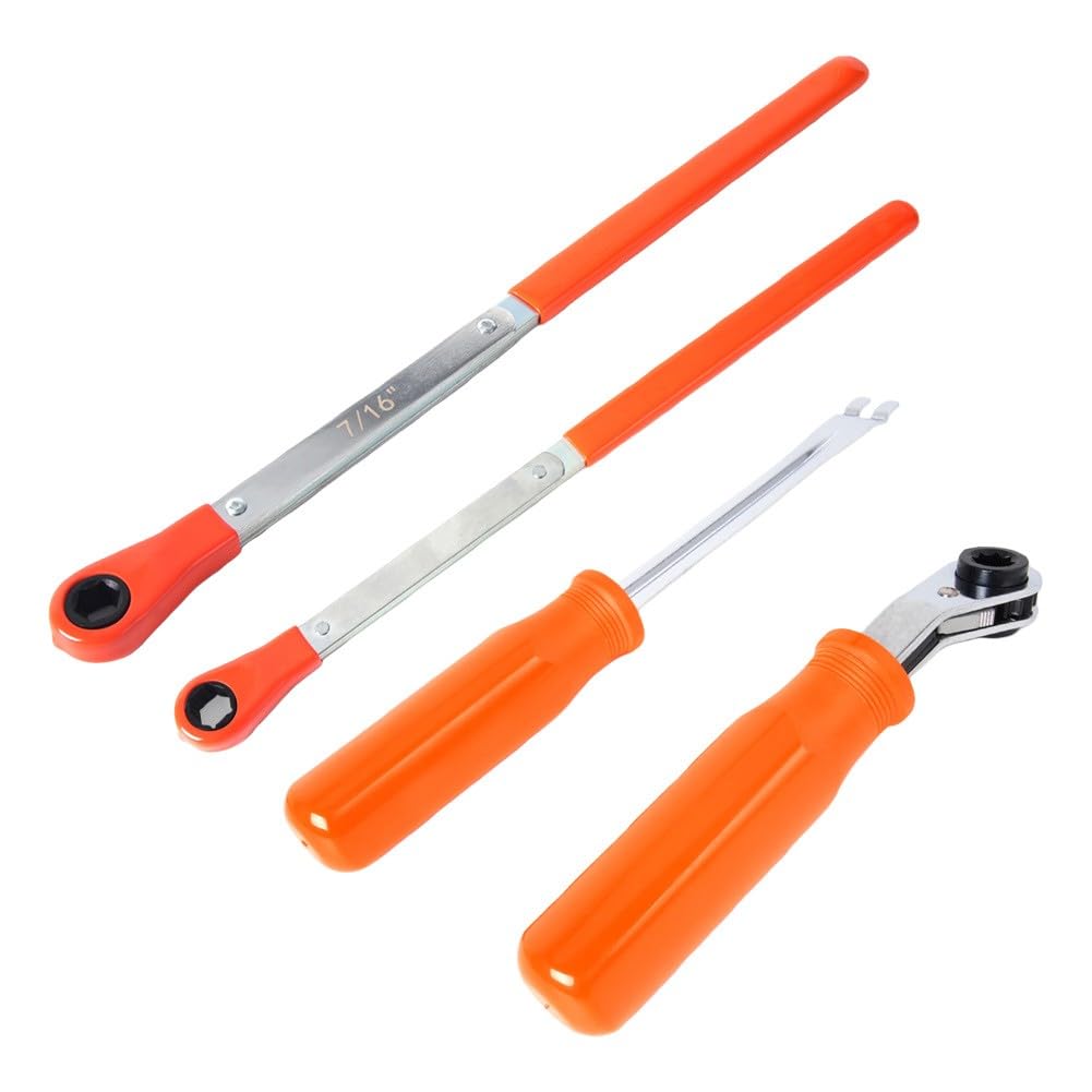 Kit di rilascio automatico del regolatore del gioco 4 pezzi con chiavi da 5/16 7/16 9/16 pollici, strumenti di manutenzione dei freni resistenti per semi camion