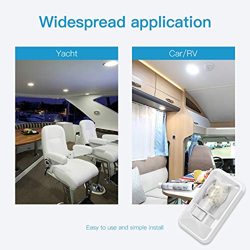 Kohree 12V Led Rv Ceiling Dome Light 320Lm Rv Interior Lighting For Trailer Camper With Switch, Single Dome(Pack Of 2, Natural White 4000-4500K) #TOP6