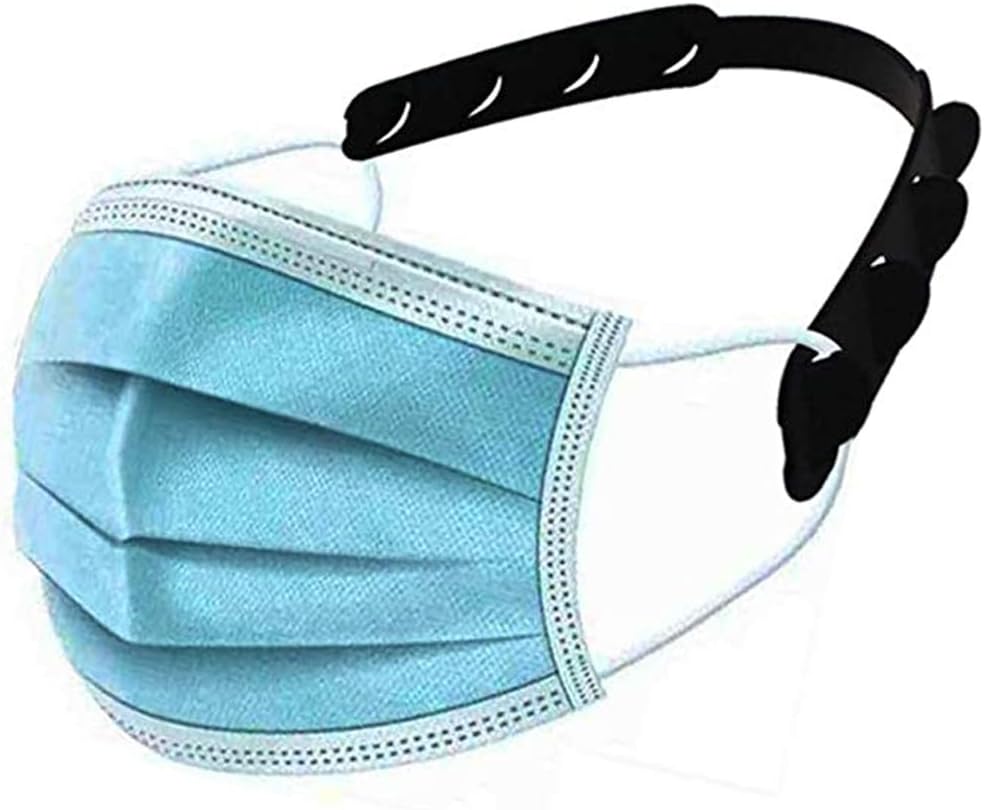 Face Mask Holder Clip Extender Strap, 4-Level Adjustable Hook for Elastic String Ear Looped Mask, Extra Lightweight, Relax & Protect Your Ears - Pack of 10