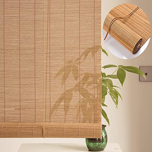 Persianas enrollables de bambú carbonizado para exteriores, protección solar para pérgolas, persianas de ventana de bambú carbonizado que filtran la luz, cortina lateral (120 x 260 cm)