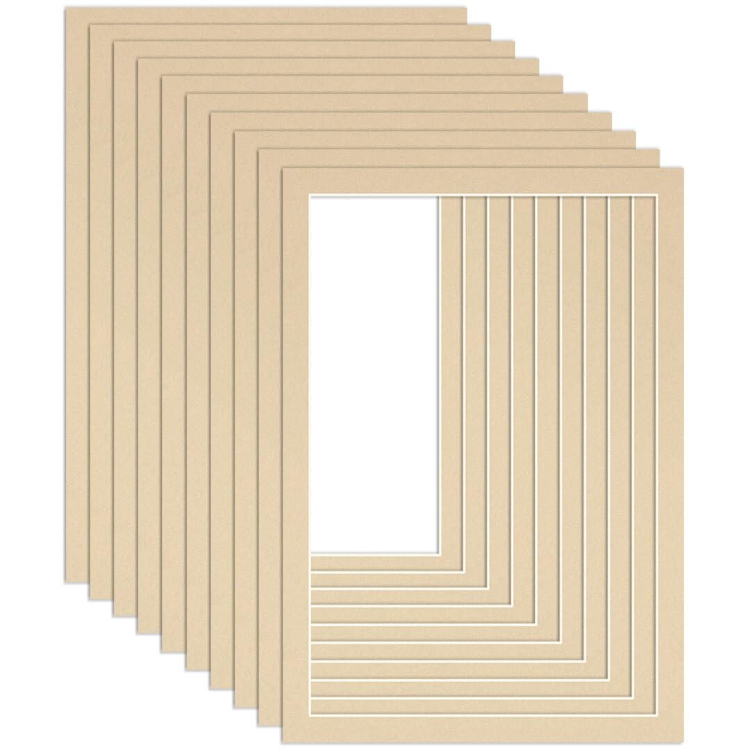 Procut Global 100x70cm Ivory Picture Mounts to Fit 90x60cm Aperture - Precision Cut Cardboard Photo Mount - Ideal for Frames, Prints, Artwork & Certificates - Sizes & Colours Available - 10 Pack
