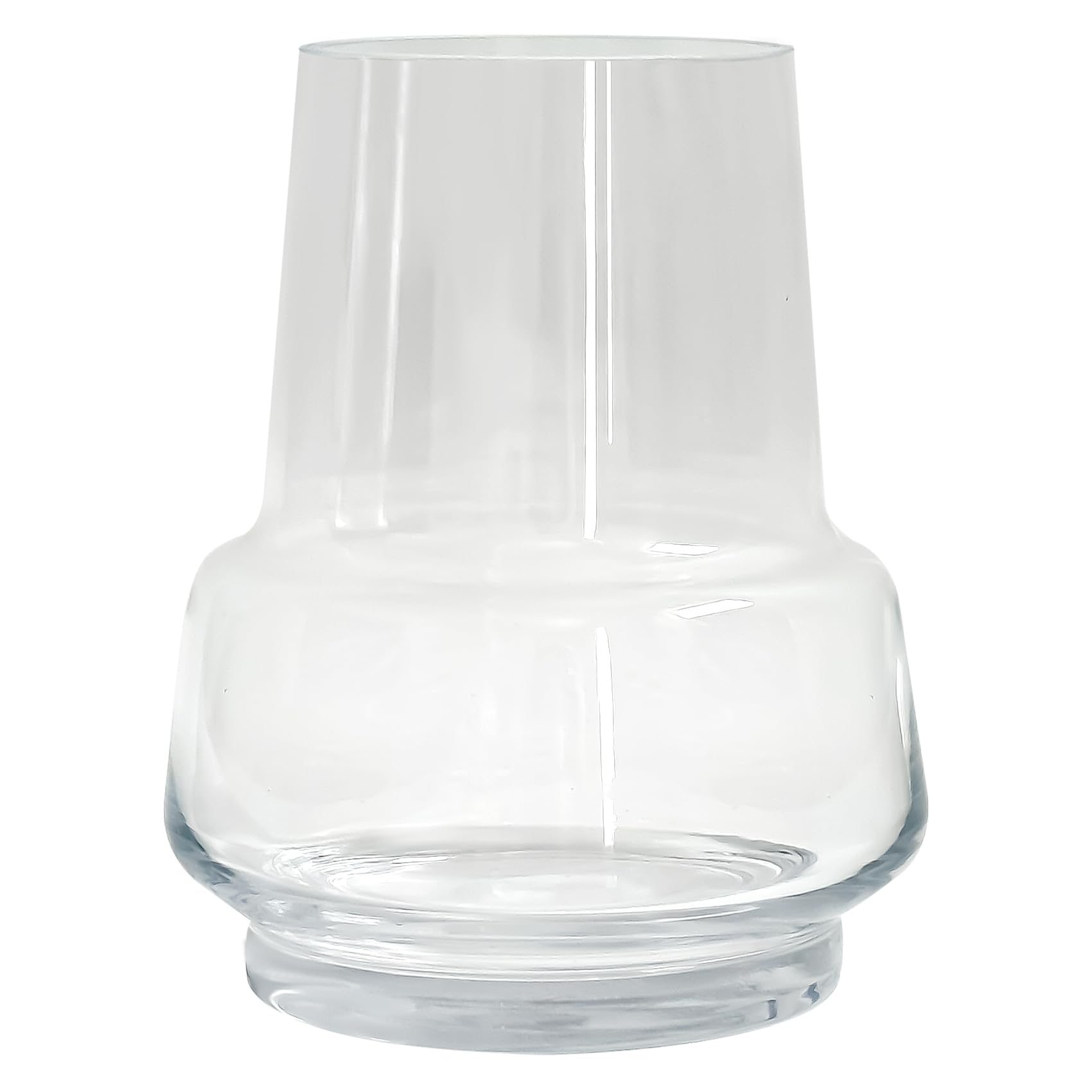 Vase en verre fait à la main moderne transparent 19,1 cm pour salon et mariage