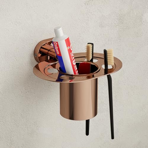Image of LAPO 304 Stainless Steel Combo Bathroom Accessories Set (24 inch Towel Rack, Single Soap Holder,Tumbler Holder) Bathroom Accessories- (Kik- 3 Piece Combo Set,Rose Gold Finish)