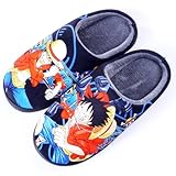 MOTOFUTURE Mens Womens Soft Warm House Non-slip Foam Slippers, Cosplay Japanese Anime House Slippers, Gifts for Adult Kids-D. Luffy ||45