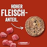 Fleischeslust Hundewurst | Rindermenü mit Pastinake, Haselnuss & Seealge | Futterbox (6x800g) | Nassfutter | schnittfest | getreidefrei | Alleinfuttermittel für Hunde