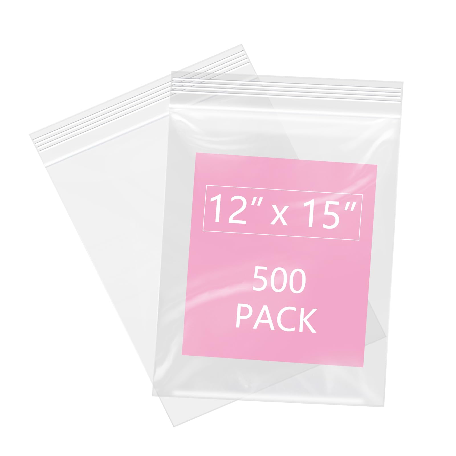 Lot de 500 sacs en plastique refermables avec fermeture éclair - 30,5 x 38,1 cm - 2 mm - Transparents - Pour vêtements, t-shirts, pantalons