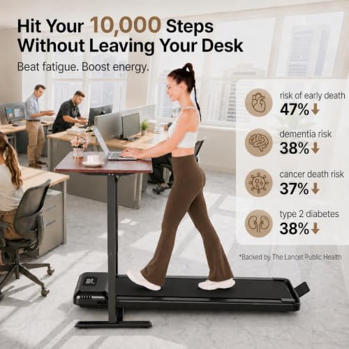 Image of FUNMILY Upgrade Walking Pad Folding Treadmill with 12% /15% Incline & Handle Bar, 3.5HP Foldable Under Desk Compact Treadmills for Home /Office /Gym, 400+lb Capacity, Shock Absorption