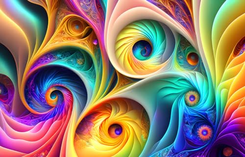 Fractales de l'univers Meechi affiche géométrique sans cadre grand format 50x70cm