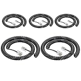 Ubramac Telephone Handset Cord,Coiled Wire 5 Pack 8Ft Uncoiled / 1.4Ft Coiled Landline Phone Handset