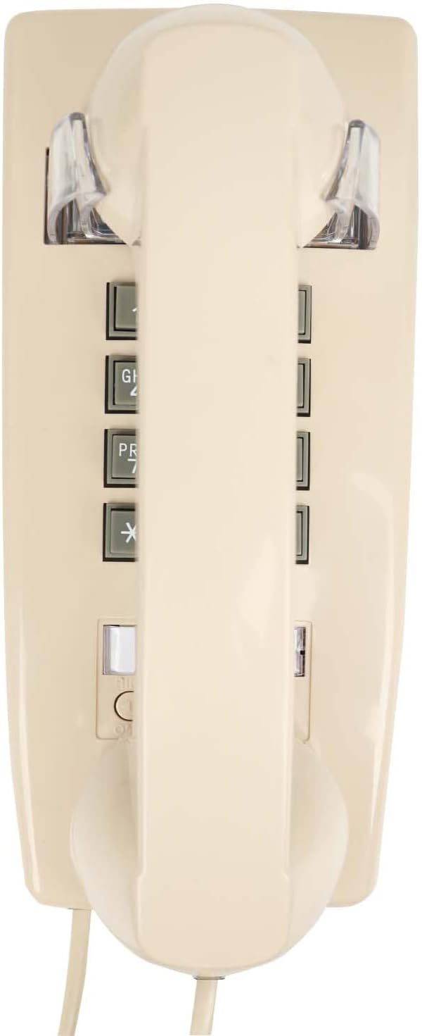 - Wall Phone with Classic Design,Corded Wall Phone,Crisp Mechanical Ringer,Easy to Install, Retro Phone, Perfect for Kitchen,Living Room & Bedroom (Beige)