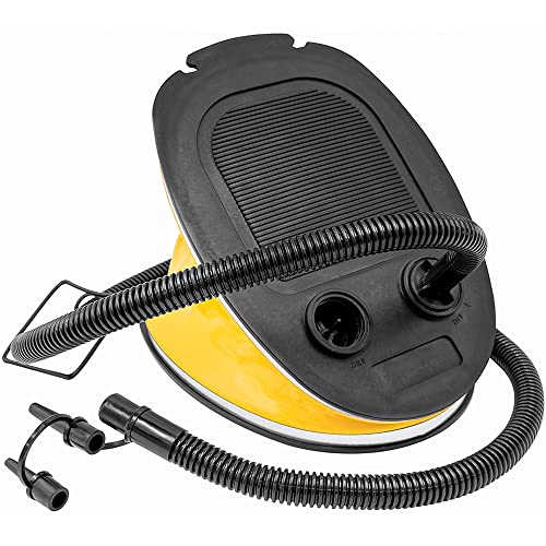 Crystals Foot Pump 5L, Extra Long Hose and 2 Nozzles Adapter, Foot Air Pump with 2 Way for Inflating and Deflecting Swimming Inflatables, Sofa, Padding Pools, Airbed Mattress