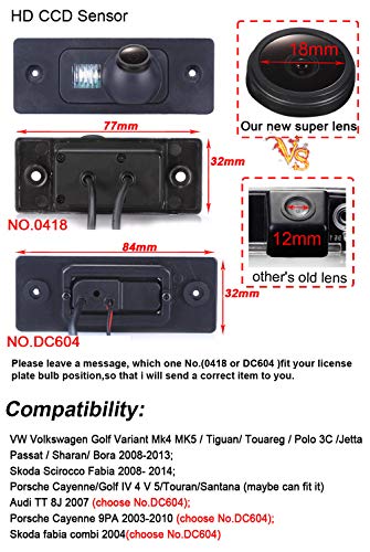 Image of HD 720P Night Vision Waterproof Car License Light Plate Back Up Rear View Reverse Camera Replacement for VW Golf Variian /Tiguan /Touareg /Polo /Jetta /Passat /Bora /Skoda /Porsche Cayenne