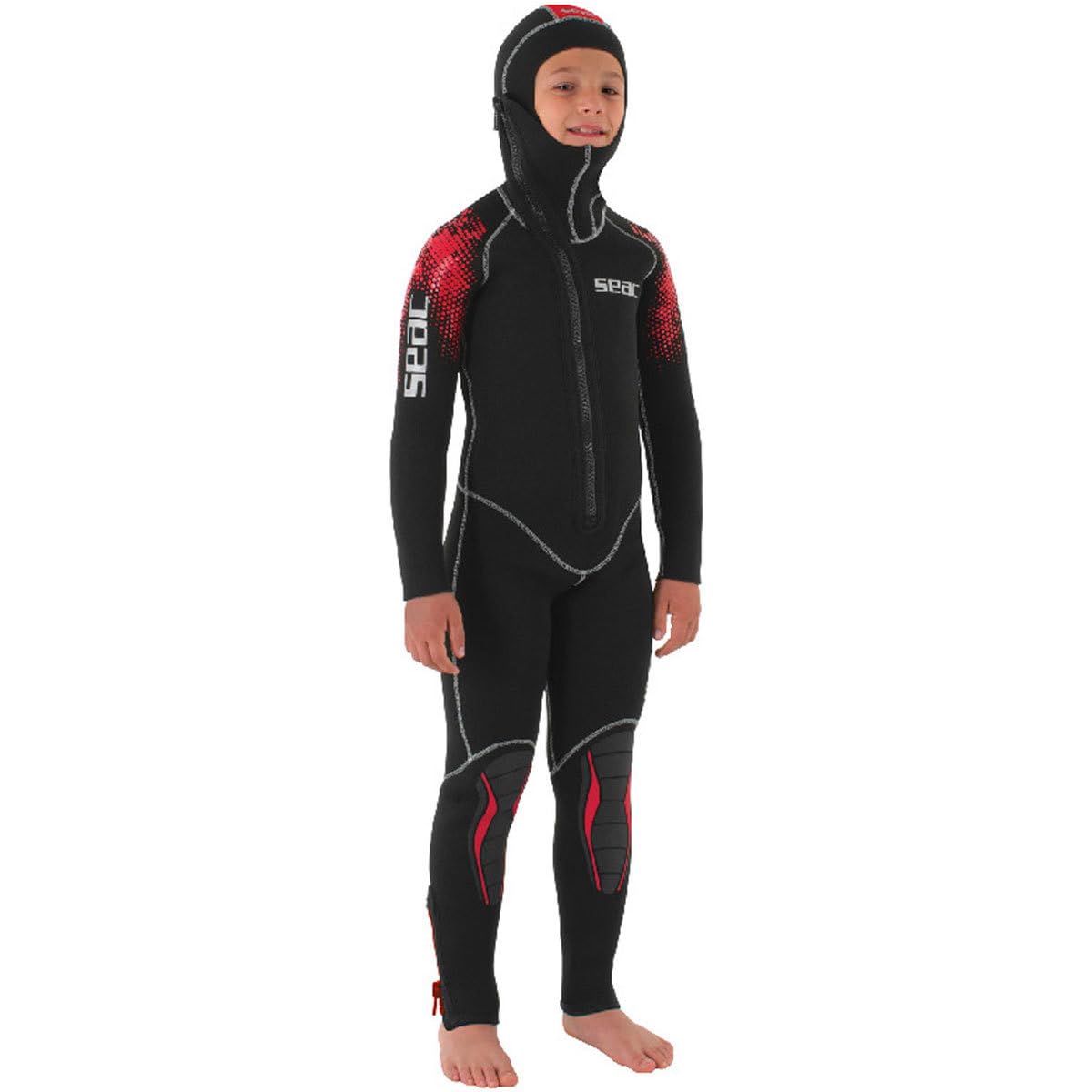 SEAC Muta da Subacquea Monopezzo con Cappuccio Integrato per Adulti, Nero/Blu Scuro, Neoprene, Immersione