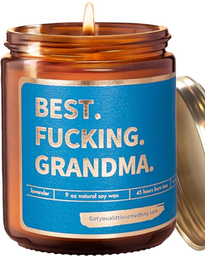 Grandma Gifts from Grandkids - Lavender Vanilla Scented Candle - Funny Birthday Present for Grandma...