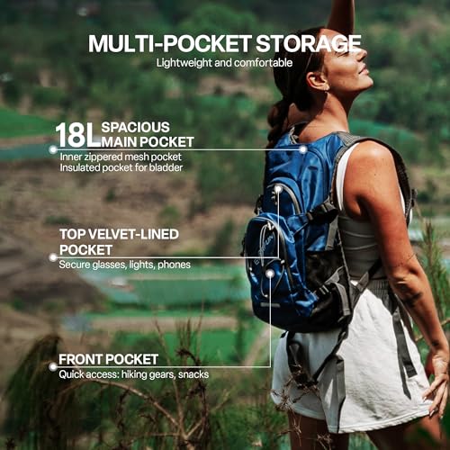 EVERFUN 18L Hiking Hydration Backpack with 2L Water Bladder and Rain Cover - image 2