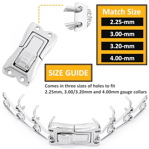 MOZETO Quick-Release Buckle for Prong Collar, Stainless Steel Metal Buckle for 2.25mm 3.0mm 3.2mm 4.0mm Pinch Collar (2.25mm)