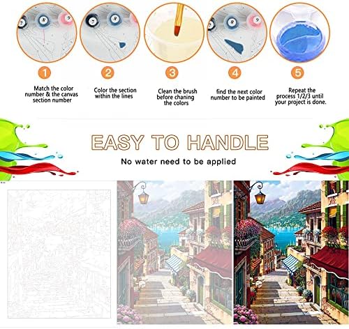 Painting by Numbers Kits Adults Paint by Numbers for Kids Beginner DIY Acrylic Painting Kit with Brushes and Pigment Craft Kits for Adults Holiday Xmas Gift, 16 x 20 inch (Steps)