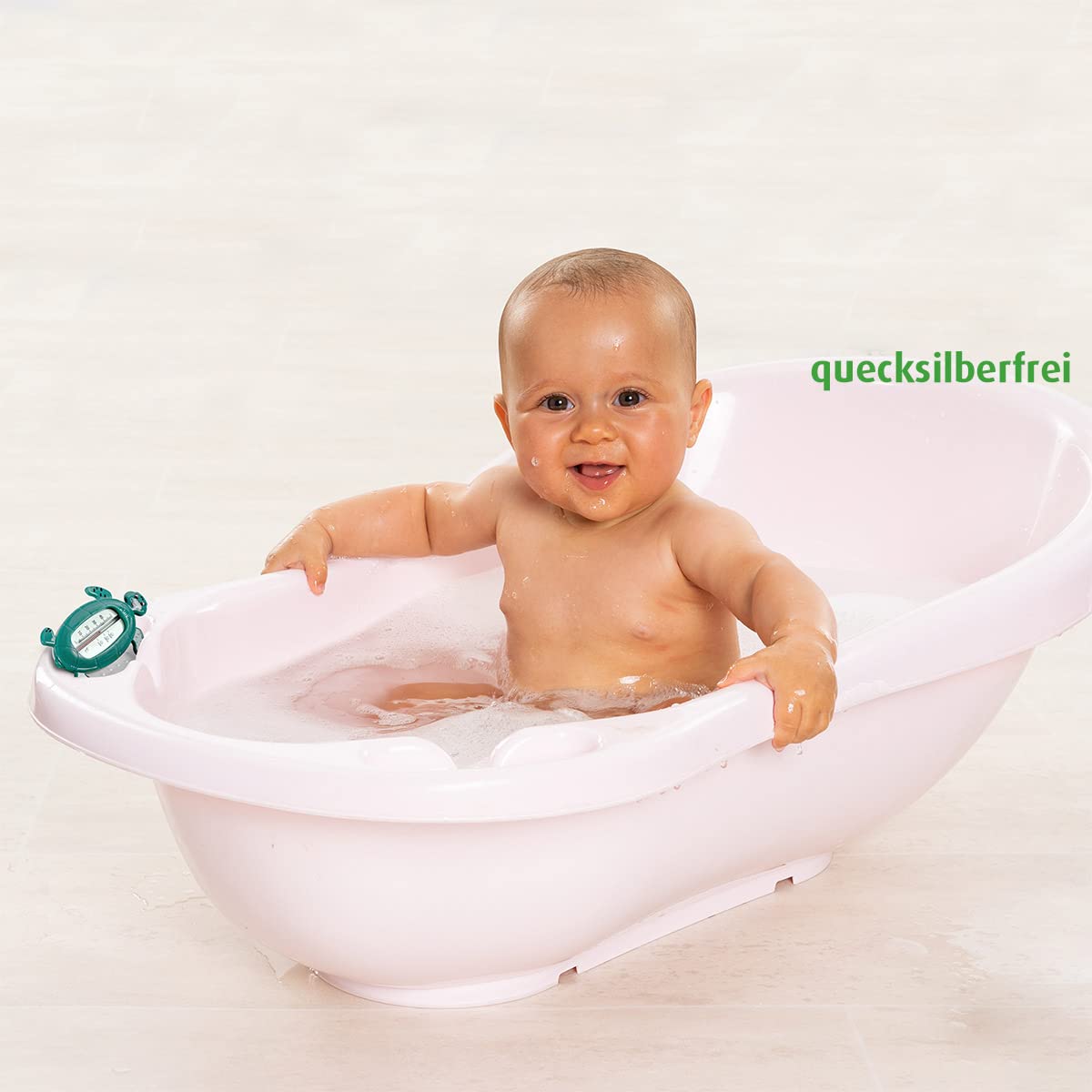 Reer GmbH 24053 Termometro da Bagno per Bambini, a Prova di Bambino, Verde