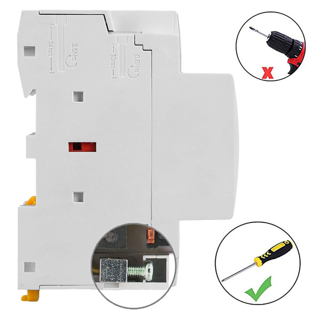 HCH8s-63 AC Contactor, 4 Pole 4NO, 63A 110/120V Coil, 35mm DIN Rail Mount Modular Contactor for Circuit Control