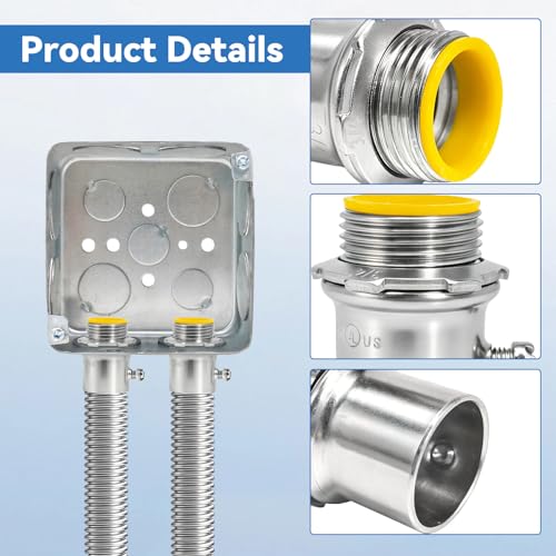 EMT Set Screw Connector 3/4 Inch, 25 Pack Steel Zinc-Plated Electrical Conduit Fitting with Insulated Throat, 1-Screw EMT Conduit Connector for Indoor Electrical Installation by Pawkyjar - Used condition - Image 4
