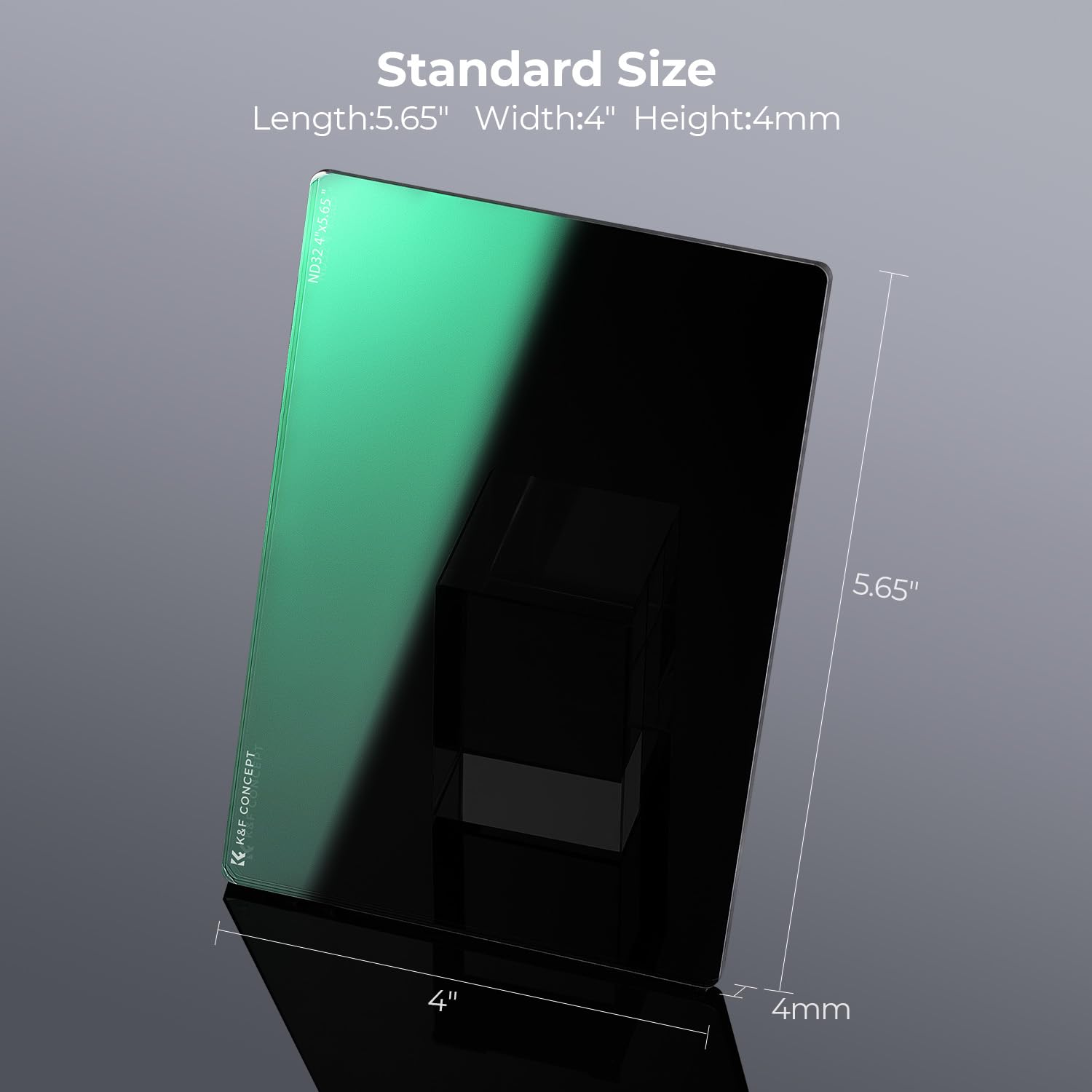 K&F CONCEPT Nano-Xcel Cine Filtro ND8 4"X5.65" Filtro Cuadrado de Cine | de Vidrio Óptico HD con Nano Revestimient Compatible con Tilta SmallRig Matte Box para Fotográfica - FM701