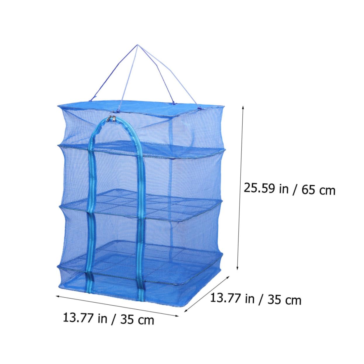Alipis Filet Trois Couches Pliables Bleu en Nylon 2pcs Suspendu de Séchage Séchage Rapide et Robuste pour Plantes et Aliments en Intérieur et Extérieur