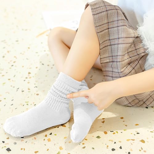 2 Pairs Kids Slouch Socks Girls Toddler Knee High Tube Long Boot Crew Slouch Socks4