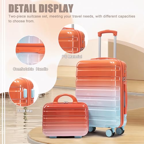 Image of Hardside Luggage, Lightweight Suitcase with Spinner Wheels Transition Red