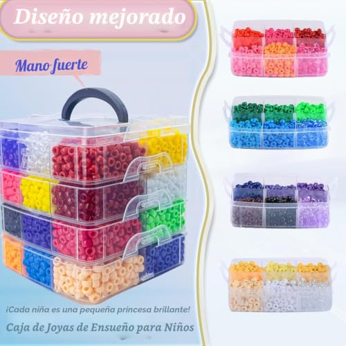 Miniatura 3 de 5500 Pony Beads, 24 Colores, 1,65 Kg, Cuentas Para Enhebrar Pulseras, Pulseras De La Amistad Grandes Multicolores, Para Hacer Tú Mismo, Se Utilizan Para Manualidades Y Guirnaldas De Perlas