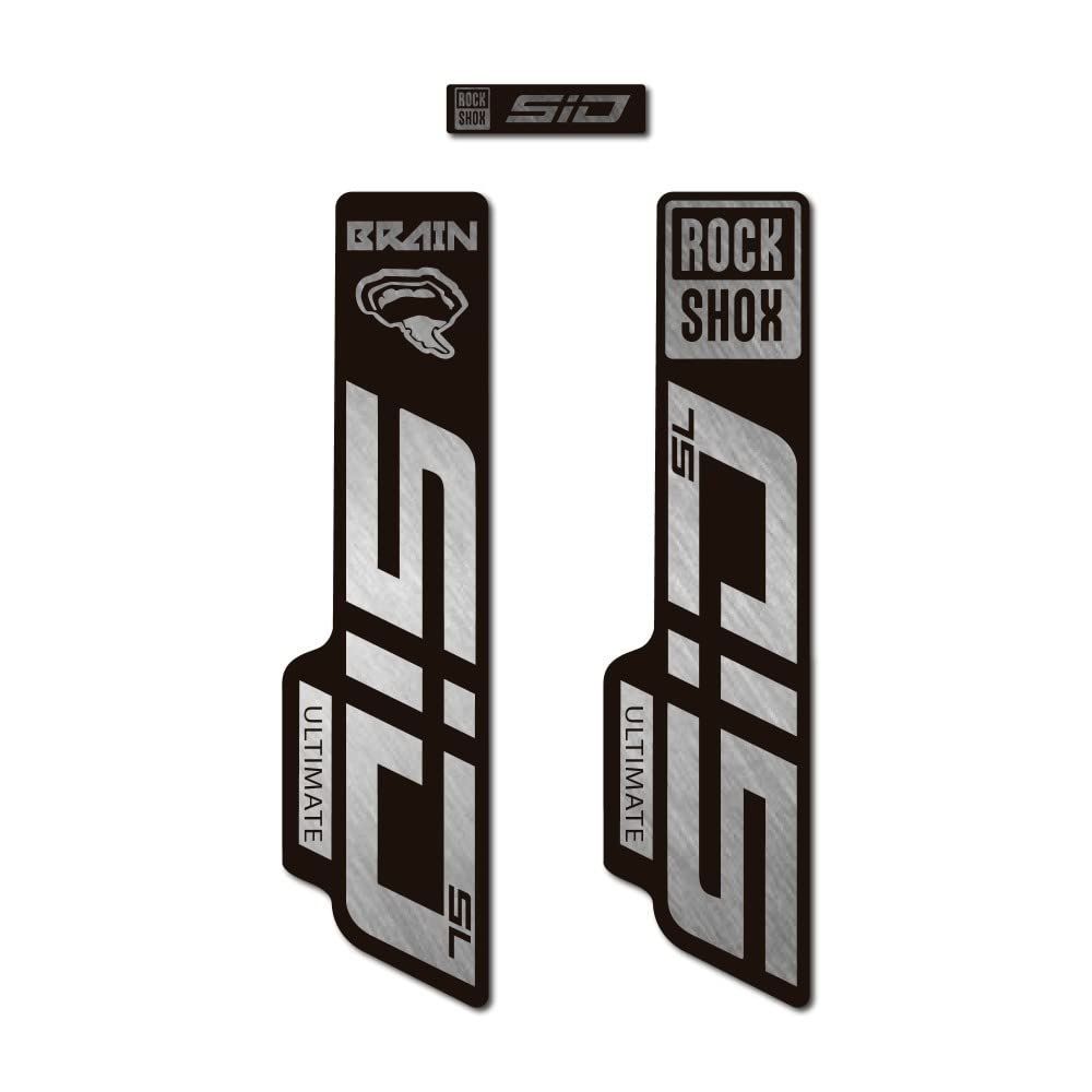Pegatinas Decorativas Para Horquilla De Bicicleta RockShox SID Ultimate 2020 - Color Plata Metalizado, 1 Cm De Ancho