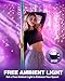 PYY Dance Pole for Home - Adjustable & Portable Dancing Pole, 45mm Chrome Finish, Pole Dance Pole for Home, Spinning & Static Modes, No Drilling Required, LED Lights, Fits 88