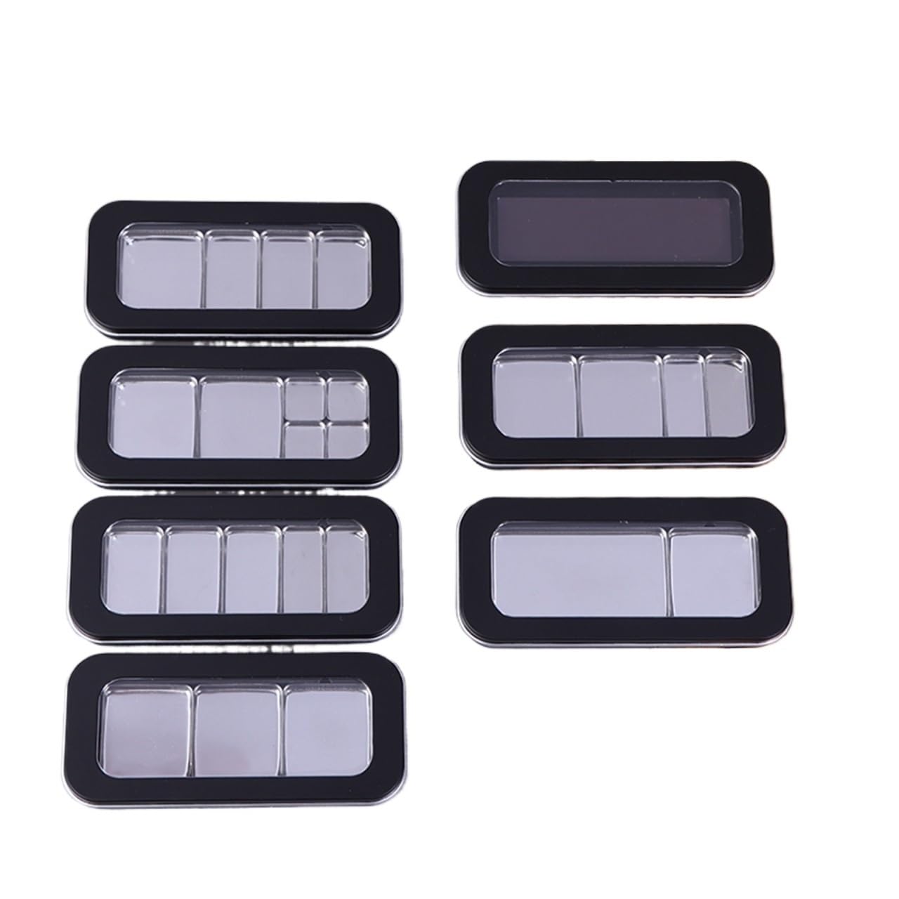 Palette Magnetica Vuota Contenitore cosmetico fai-da-te for rossetto, fondotinta, fard, palette di ombretti magnetici ricaricabili, custodia for trucco nera trasparente vuota(N7)