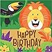 Jungle Safari Theme Party Supplies Pack Serves 16: Dinner Plates Luncheon Napkins Cups and Table Cover w Birthday Candles (Bundle for 16)