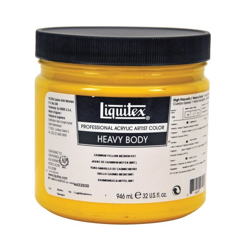 Image of Liquitex Professional Heavy Body Acrylic Paint 32-oz jar, Cadmium Yellow Medium Hue