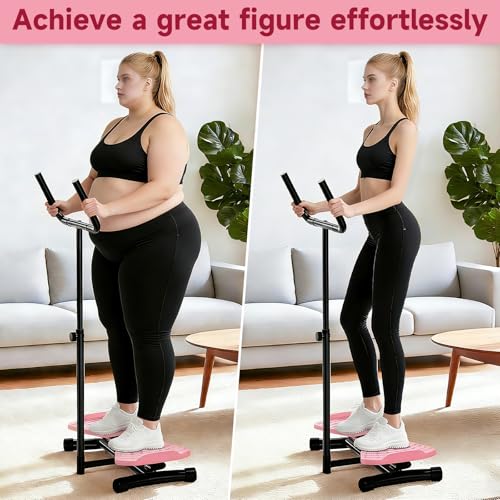 Image of Waist Twister Machine Exercise with Handlebar, Ab Twister Board with Phone Holder, 330lbs Capacity, Workout for Slim Waist and Core Ab Exercise, Ultra-Quiet Home Gym Equipment for Women Men